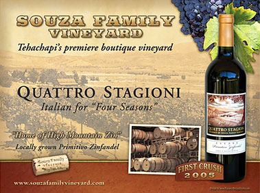 Souza Family Vineyard Wine Promotional Poster