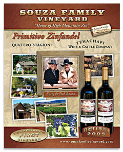 Souza Family Vineyard Wine Promotional Poster